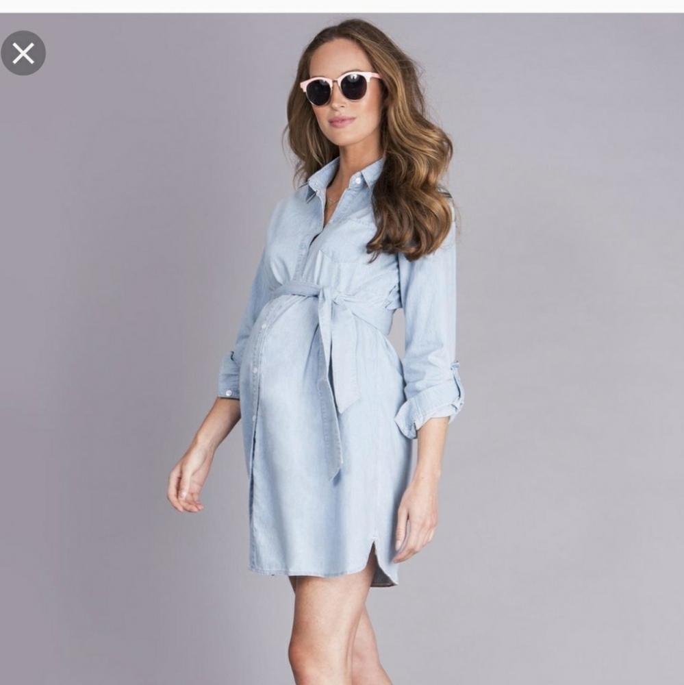 Seraphine maternity chambray dress
